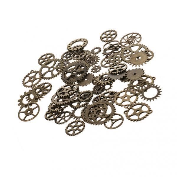 Lot 43 Pièces Engrenages Métal Steampunk Vintage - Pour Bijoux DIY, Artisanat, Décoration