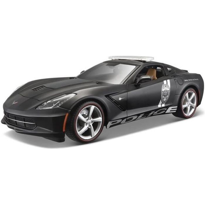 Modèle réduit de voiture de Collection - MAISTO - Corvette Stingray Police 2014 - Noir - Echelle 1:18