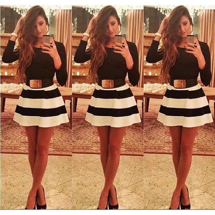 jupe rayures horizontales