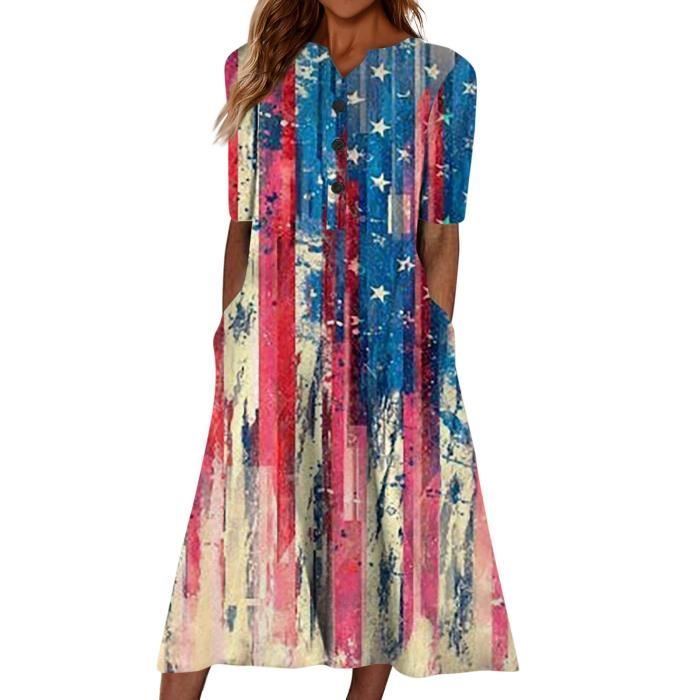 Robe longue femme imprimée avec manches longues et col V main image 0