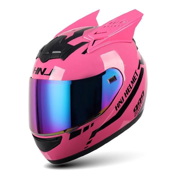 Casque Moto Plein Visage Avec Oreilles De Chat - Unisexe été/hiver