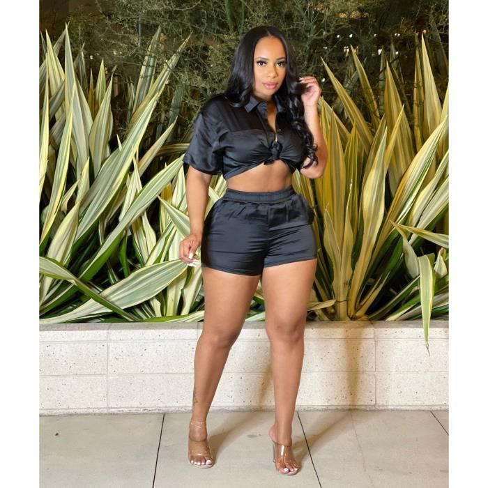 Surv??tement de motard d?�contract?� pour femme,ensemble 2 pi?�ces,chemise ?�lastique + pantalon 