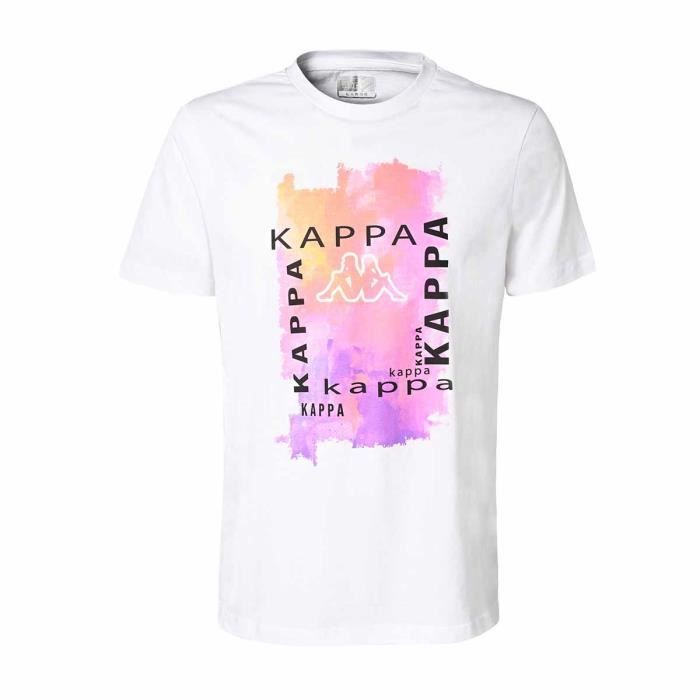T-shirt homme blanc KAPPA - manches courtes - multisport