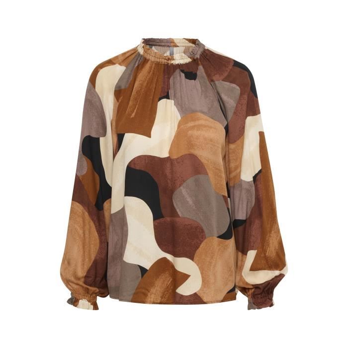 Chemisier-pull Femme Dana Buchman - Imprimé Animaux - Taille L - Manches Courtes - Occasion Très Bon état