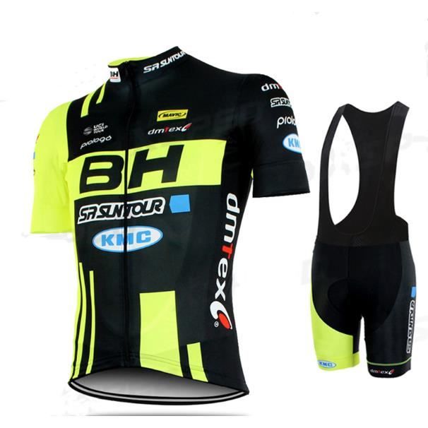 Bh Kmc Vetement De Cycliste Homme Maillot Manches Courte Cuissard A Bretelles Velo Gel Teune De Vtt Ensemble De Cyclisme Prix Pas Cher Cdiscount