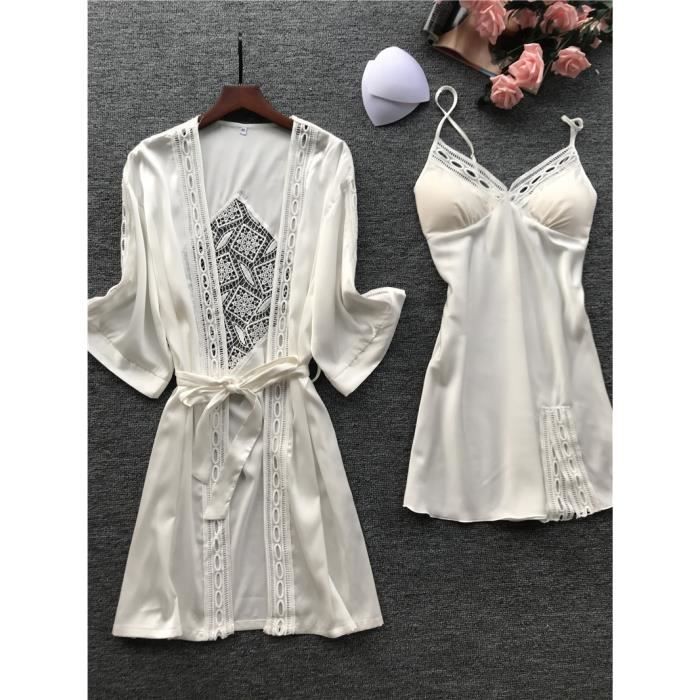 Pyjama Homme 2 Pièces En Soie Coton - Grande Taille - Manches Longues - Léger Et Confortable