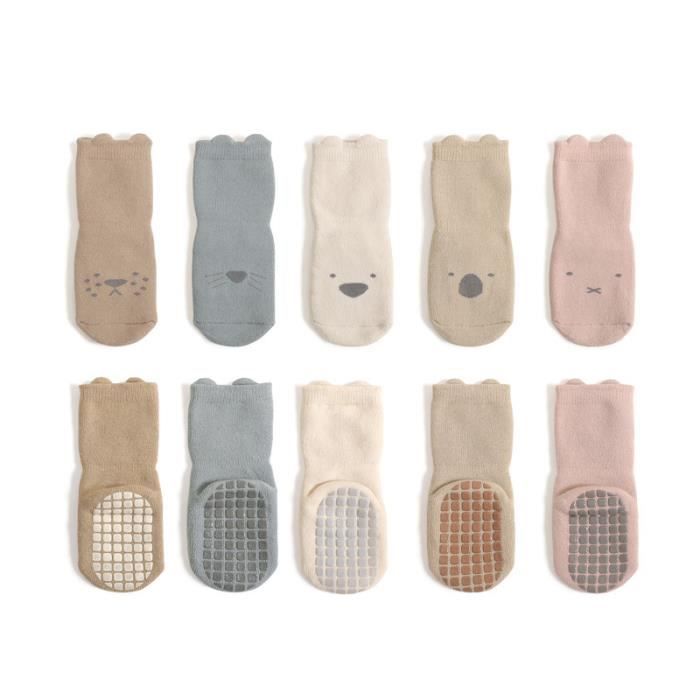 Chaussettes Antiderapantes Pour Fille Garcons Bebes Nouveau Nes Et Enfants 5 Paires Non Glissement Cdiscount Pret A Porter