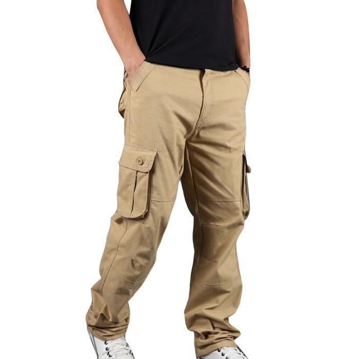 Pantalon Cargo Homme Essentials - Coupe Ajustée, Extensible, Grandes Tailles