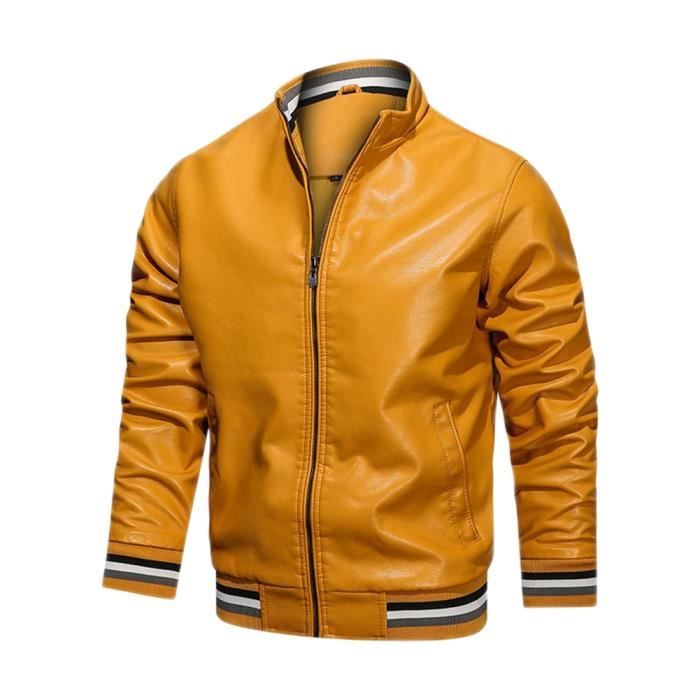 Vestes en cuir PU D contract es pour Hommes Vestes de Bombardier