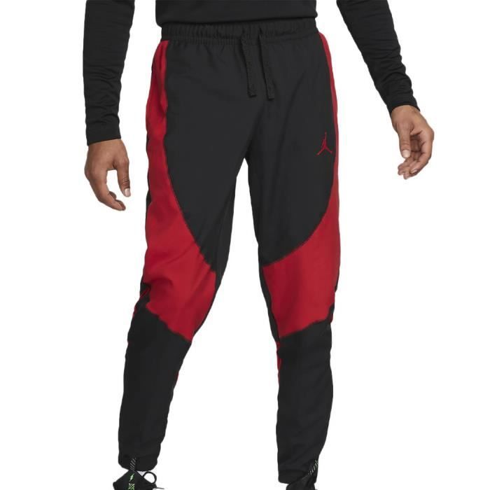 Jogging Homme Nike Jordan Sport Woven Noir Rouge Ceinture elastique Zip bas de jambes 100 polyester