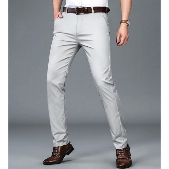 Pantalon Chino Homme Lu00e9ger Coupe Droite Casual Pantalon