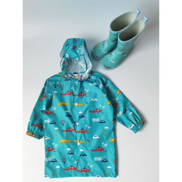Poncho De Pluie Imperméable LAT Pour Enfants 2-7 Ans - Réutilisable, Sac De Transport Inclus - Jaune Ou Violet