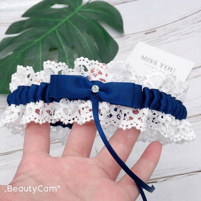 Lot De 2 Porte-jarretelles En Dentelle Avec Nœud Et Anneau - Accessoire Déguisement Pirate Pour Halloween Et Fêtes
