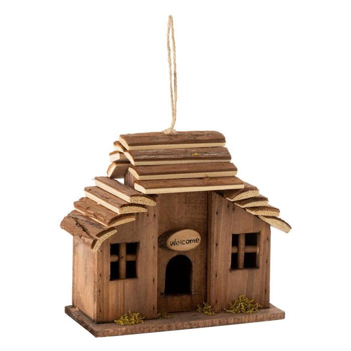 Nichoir Déco En Bois - welcome - 24cm - Marron