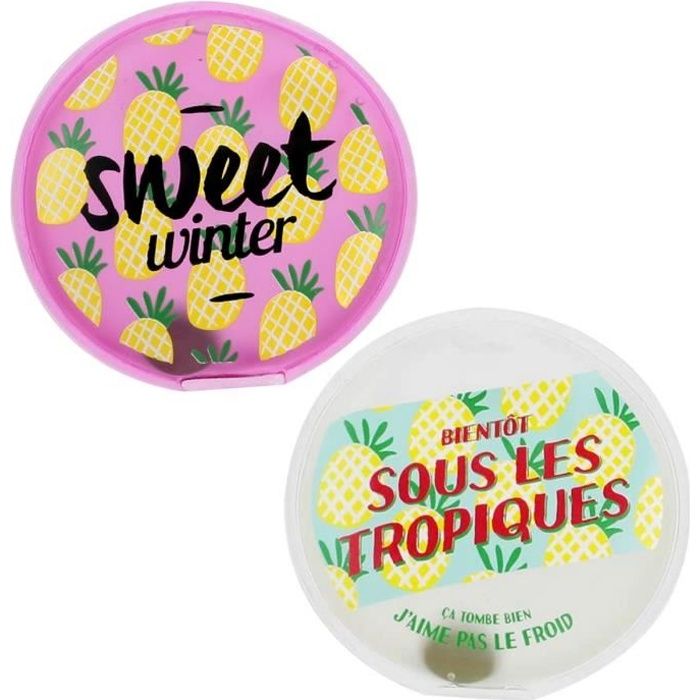 Lot 2 Mini Bouillotte Chaufferette Poche Inscription Sweet Winter Sous Les  Tropiques Rose - Cdiscount Santé - Mieux vivre