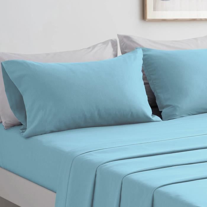 Ensemble de literie en lin naturel 100%, drap plat et taies d'oreiller - Ma Parure