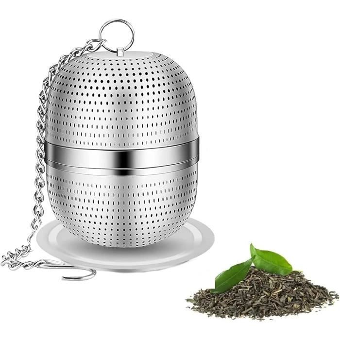 Infuseur à thé en acier inoxydable, longue poignée, maille, boule