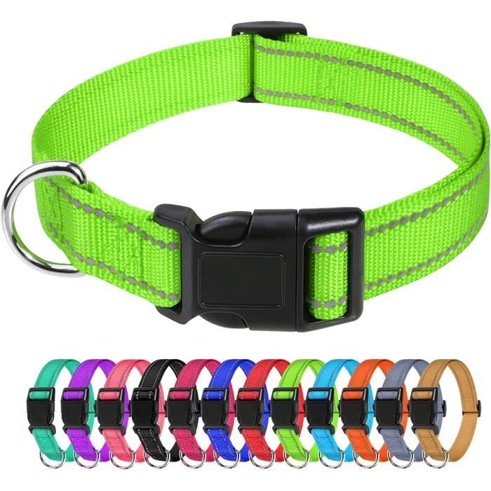 Meilleurs prix pour TagME Collier pour Chien, Collier en Nylon Réfléchissant Réglable Classique Convient pour Chiot et Chat, Vert, 1.0cm Largeur510