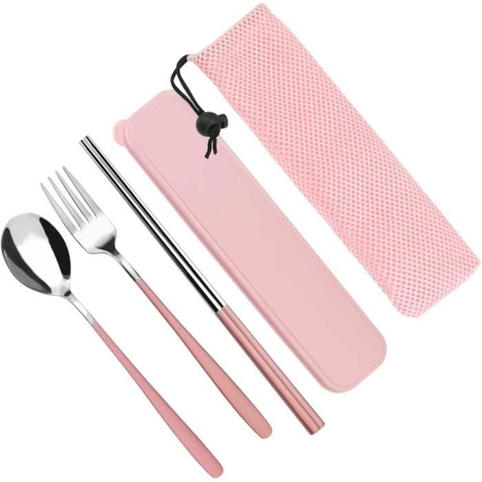 Ensemble 3 Pièces Couverts Télescopiques - Fourchette, Couteau, Cuillère Extensibles En Acier Inoxydable (21,5 Cm à 62,5 Cm)