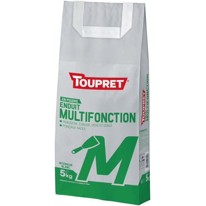 Toupret Enduit intérieur multifonction - 5 kg - Blanc - Prêt à lemploi - Temps de séchage 12h