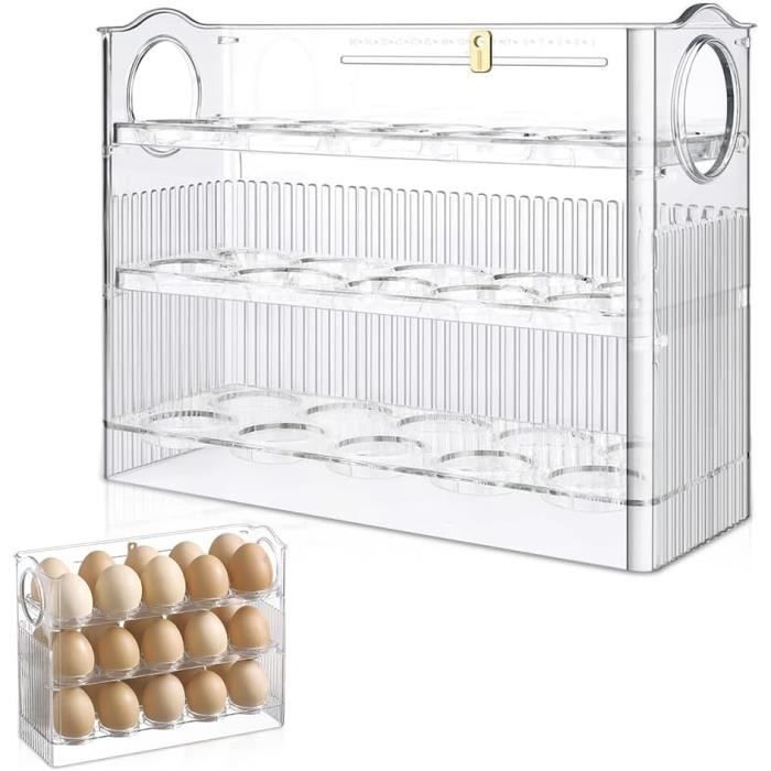 Rangement Oeuf Frigo, Organisateur D'œufs pour Réfrigérateur, Distributeur D'oeufs Roulant pour Rangement Oeuf Frigo, Organisateur D'œufs pour Réfrigérateur, Distributeur D'oeufs Roulant pour