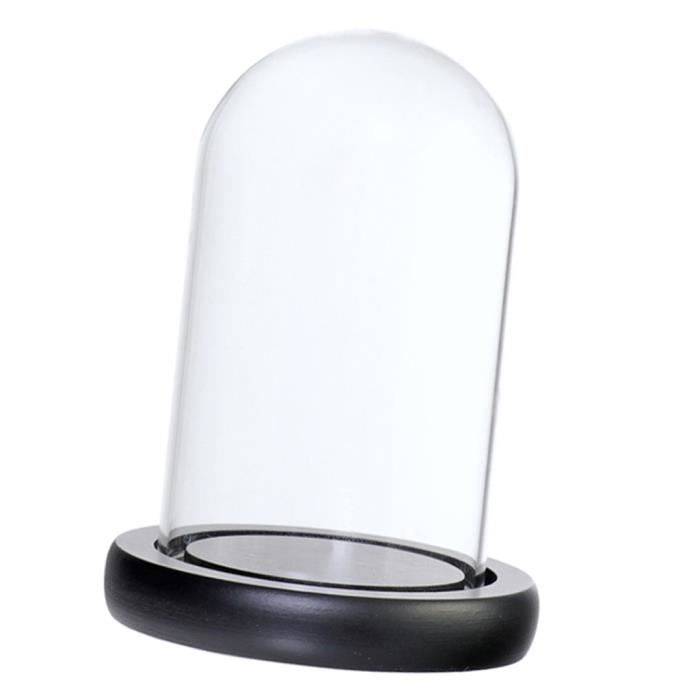 BENECREAT 30 Mini Cloches En Verre Avec Socle Bois - Dôme Pour Décoration Fleurie Et Bricolage