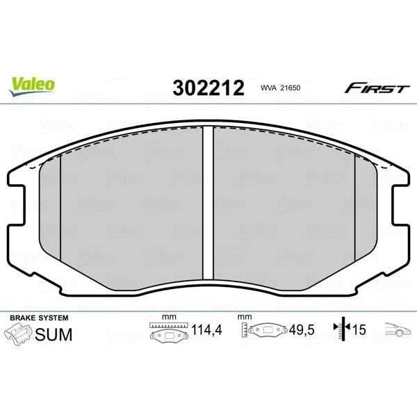 Plaquette de frein gamme first Daihatsu terios - VALEO - 302212