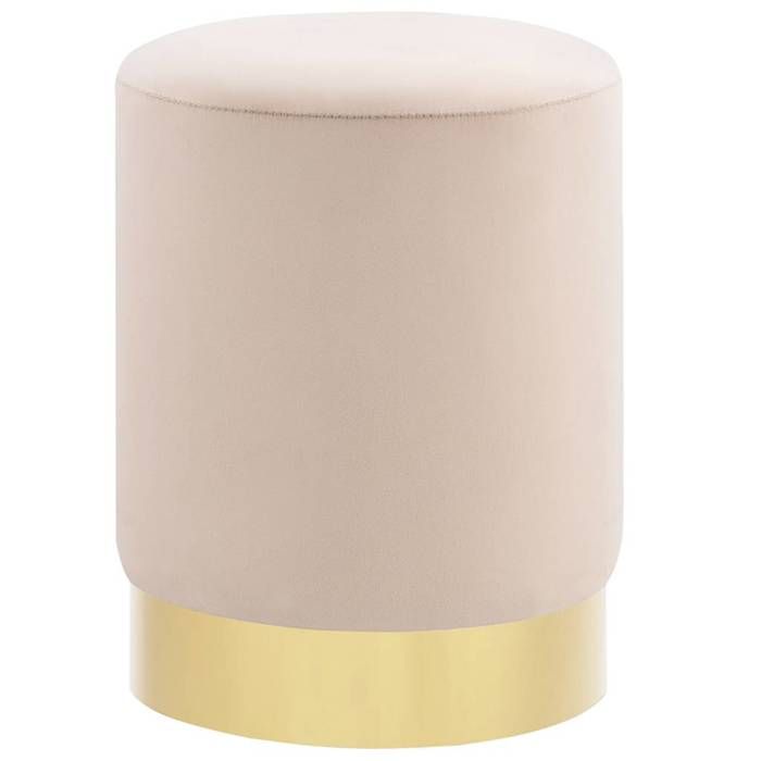 vidaXL Tabouret Abricot et doré Velours 28 x 36 cm 249836