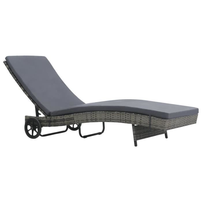 VIDAXL Chaise Longue avec Coussin - vue 7