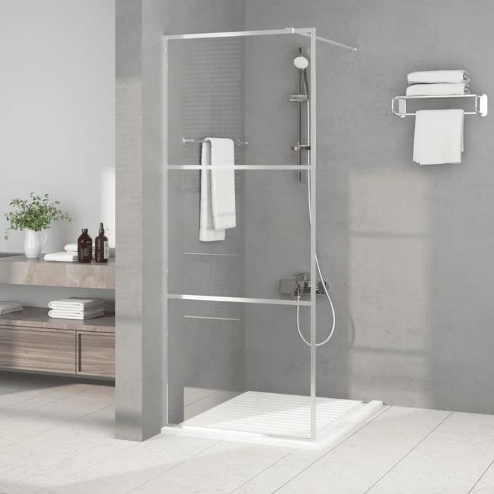 vidaXL Paroi de Douche Ecran Cloison Cabine de Douche Salle de Bain Intérieur Résistance aux Eclaboussures Argenté 80x195 cm 152115