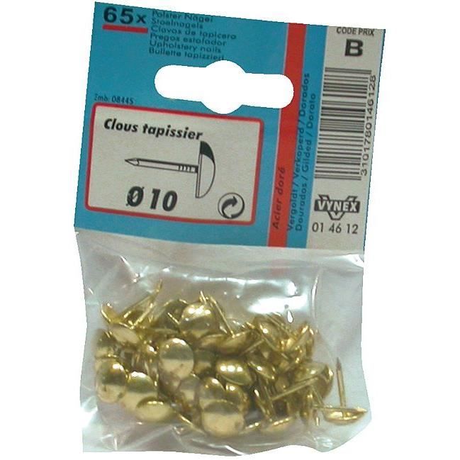 Clou tapissier VYNEX acier doré 10 mm