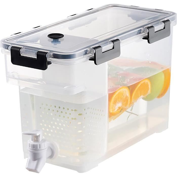 Distributeur De Boissons 5.3L Avec Robinet - Carafe Réfrigérateur Pour Jus, Eau, Thé