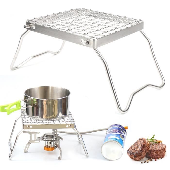 Grille de feu de camp pivotante, hauteur 71 cm. Grille acier, réglable. Idéale pour poêle, casserole, barbecue. - Gamm vert