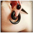 Spirale écarteur d'oreille en AcryliqueOreille Ecarteur Piercing Expanseurs Noir Spirale Escargot Tunnel Plug Kit pour Homme  [78]-1