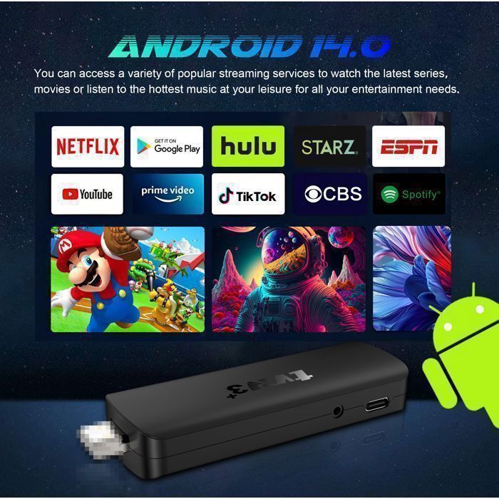 Android BOX - TV BOX - 8K - 2/16GB - Boitier IPTV - Android 14.0