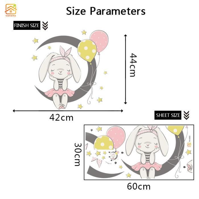 Stickers Muraux Enfant Little Deco Motif Lune - DL264 Amovibles Et Multicolores