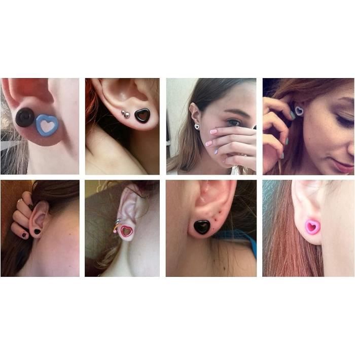 carteur Oreille 4Mm 12Mm Piercing Tunnel Acrylique Form De C ur