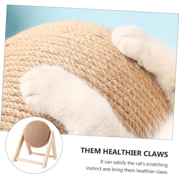 Griffoir Pour Chat Avec Jouet Interactif - Sisal, Base Stable, Protection Meubles, 20x20x18 Cm
