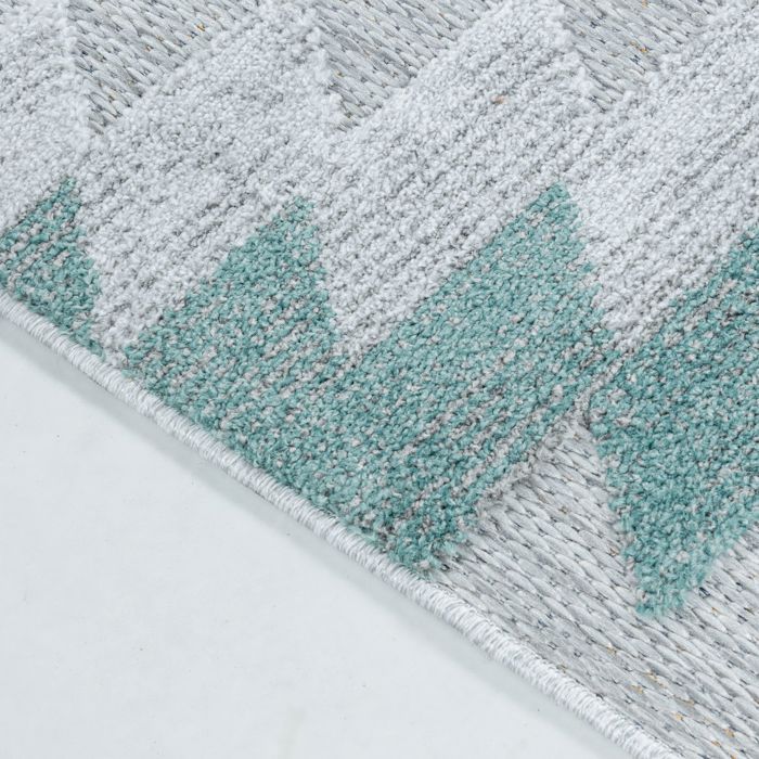 Tapis D'extérieur Carpetsale24 Bleu 240x340 Cm – Design Géométrique, Polypropylène, Hydrofuge, Oeko-Tex – Pour Terrasse, Jardin, Cuisine