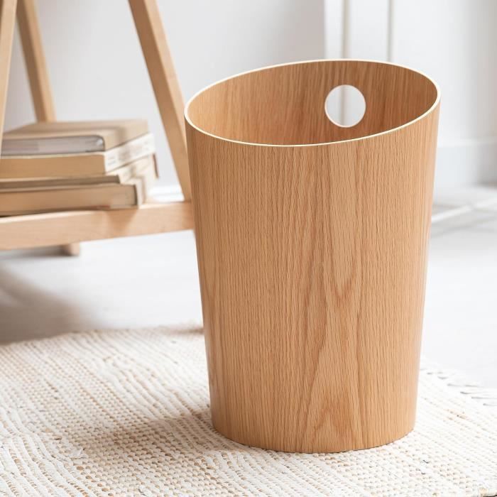 Corbeille à Papier Design 7 Litres Blanc - Poubelle Bureau/Chambre Moderne, Anti-Odeurs, Facile à Nettoyer