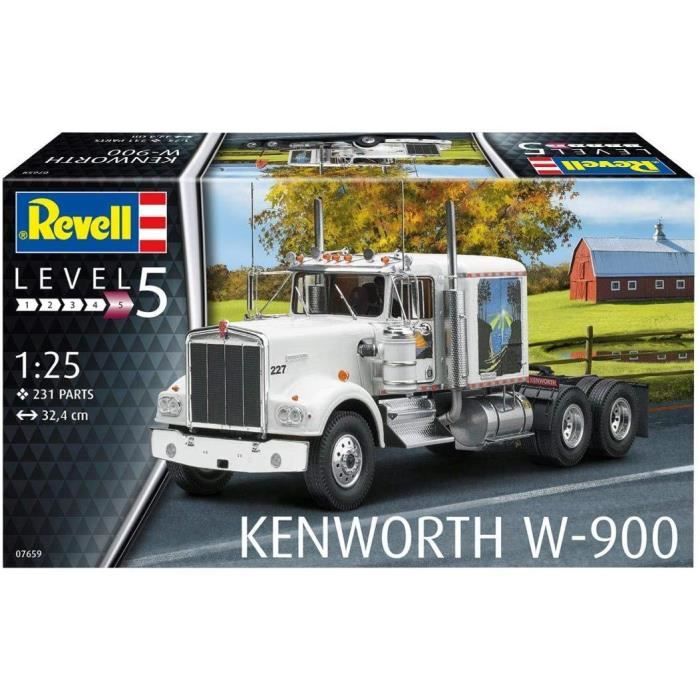 Maquette de Camion Americain Kenworth W-900 - Revell - Echelle 1-25 - Blanc  - Cdiscount Jeux - Jouets