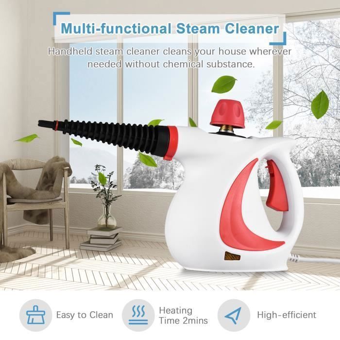 Nettoyeur Vapeur,Nettoyeur Vapeur Multifonction,Avec 9 Accessoires