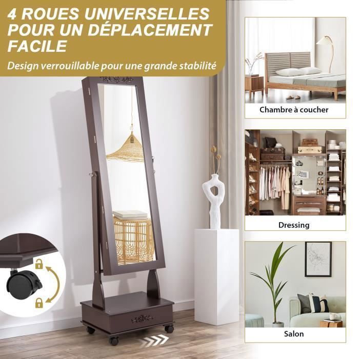 Glynell free standing jewelry deals armoire with mirror