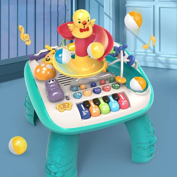 Table D'Activité Musicale 6 En 1 Pour Bébé Dès 1 An - Jouet Éducatif Interactif Fille Garçon Avec Piano, Guitare Et Sons Amusants