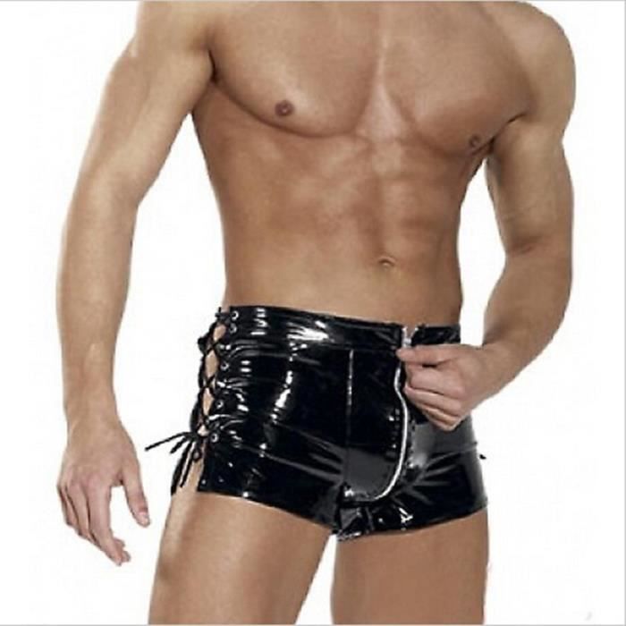 Short en cuir homme best sale