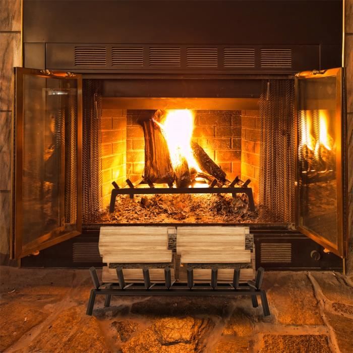 ▷ Grille de cheminée en fonte au meilleur prix - Porte bûches