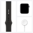 Apple Watch SE GPS, 44mm Boîtier en Aluminium Gris Sidéral avec Bracelet Sport Noir-2