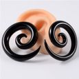 Spirale écarteur d'oreille en AcryliqueOreille Ecarteur Piercing Expanseurs Noir Spirale Escargot Tunnel Plug Kit pour Homme  [78]-2