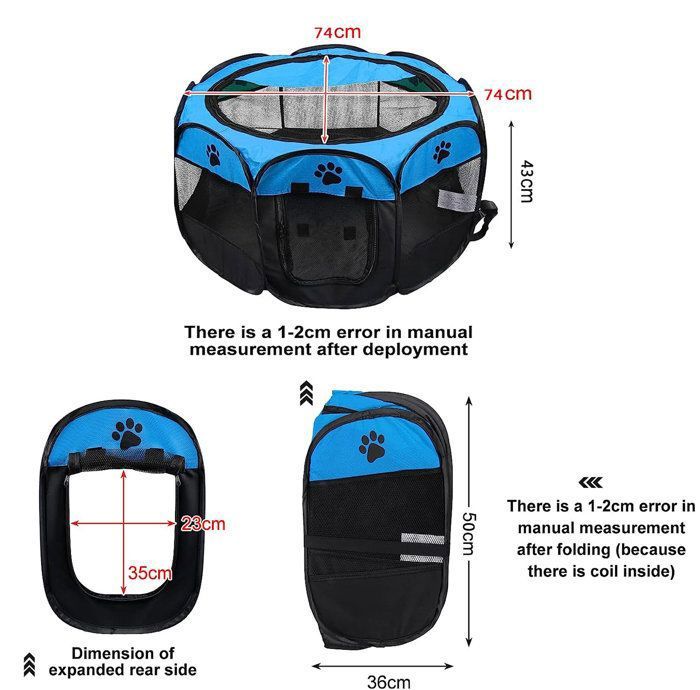 Tente De Plage Pliable Pour Chien - Auvent Escamotable Avec Protection UV Et Ventilation
