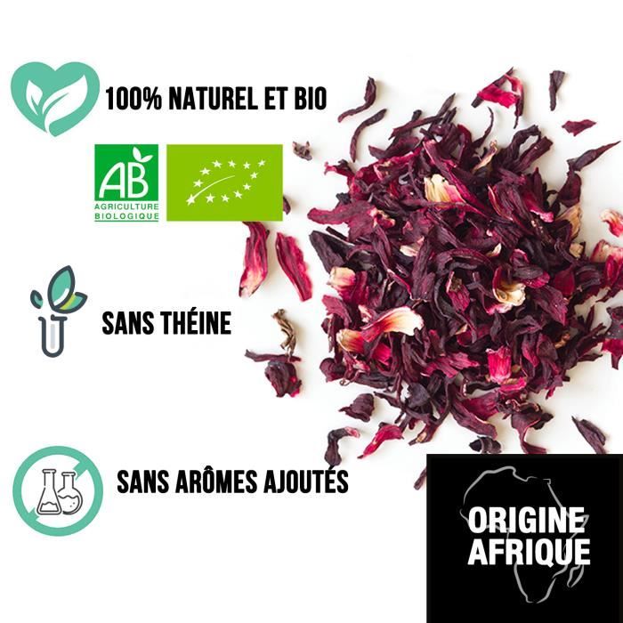 Fleur De Jamaïque, 1 Kg Hibiscus Premium Qualité Extra à L'état Naturel Pour Infusion Froide De Thé Détox, Hibiscus Qui Aide à L'alimentation De Manière Sûre, Efficace Et Naturelle (1000 G